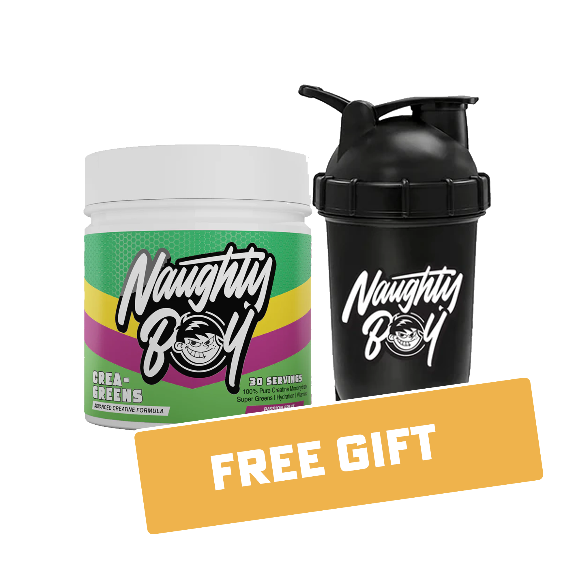 Naughty Boy Crea-Greens 270g + Free Random Shaker - Special Offer